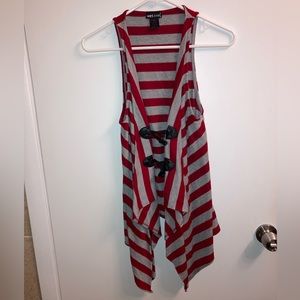 Wet seal stipe button vest